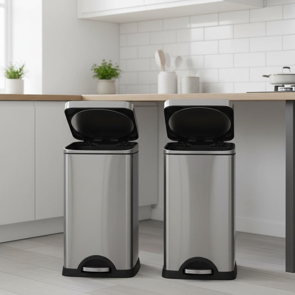 Comparison: Butterfly Lid vs. Flat Lid Clearance for Smart Trash Cans